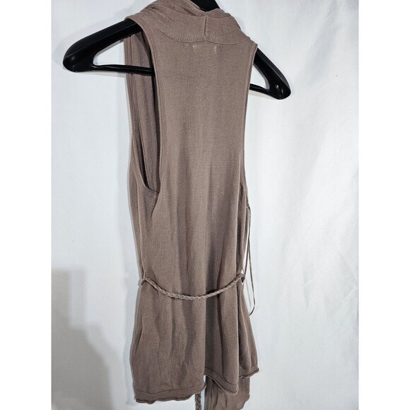 Guess Jeans Sweater Women's Cardigan Tunic S Cotton Beige Pockets Palm Bark NWT - Picture 3 of 7